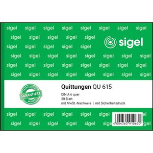 Produktbild für Quittungsblock Sigel QU615, fälschungssicher, MwSt. separat