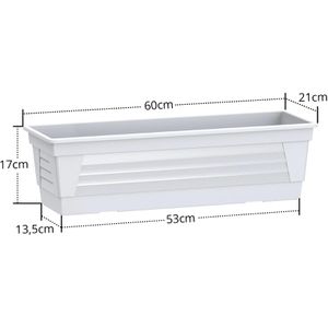 Produktbild für Blumenkasten Plastard Milano 60, weiß