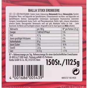 Produktbild für Fruchtgummis Haribo Balla Stixx Erdbeere