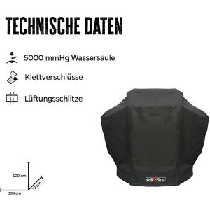 Produktbild für Grillabdeckung Grillfürst 18-094, aus Gewebematerial, schwarz