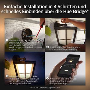 Produktbild für Wandleuchte Philips-Hue Econic aus Aluminium, für außen (IP44)