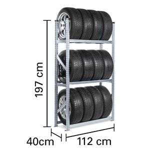 Produktbild für Reifenregal GEWE 3190410RRG3, silber, für 12 Reifen