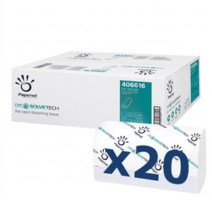 Produktbild für Papierhandtücher Papernet 416616, Dissolve Tech, 1-lagig
