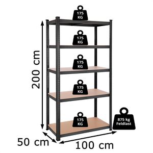 Produktbild für Schwerlastregal Songmics 5 Holzböden
