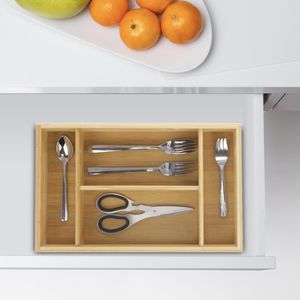 Produktbild für Besteckkasten Relaxdays 10018885, braun, aus Bambus
