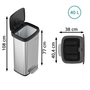 Produktbild für Mülleimer Songmics LTB520E68, silber