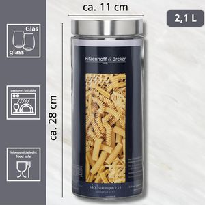 Produktbild für Vorratsglas Ritzenhoff&amp;Breker Vio mit Metalldeckel