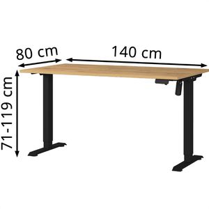 Produktbild für Schreibtisch Germania Profi 3.0, 8023-582, eiche / schwarz