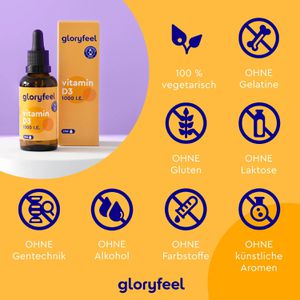 Produktbild für Vitamin-D gloryfeel 50 ml, für 1700 Tropfen