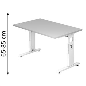 Produktbild für Schreibtisch Hammerbacher O-Serie, lichtgrau / weiß