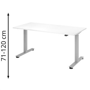 Produktbild für Schreibtisch Hammerbacher XMST 16, weiß / silber