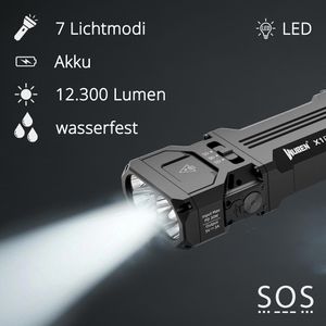 Produktbild für Taschenlampe Wuben X1 Pro schwarz, LED, aufladbar