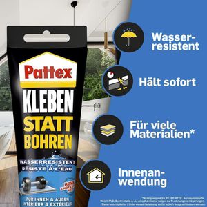 Pattex Montagekleber Kleben Böttcher weiß statt lösemittelfrei, Kraftkleber, – AG Bohren, 142g