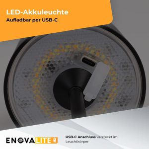 Produktbild für Tischlampe Enovalite ELED700400, schwarz mit LED