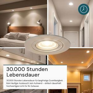 Produktbild für LED-Einbaustrahler Luxula LX300125, warmweiß