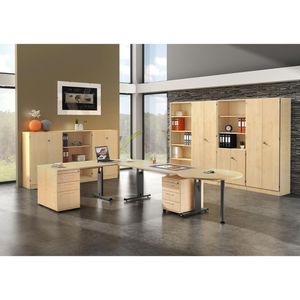 Produktbild für Schreibtisch Hammerbacher O-Serie, ahorn / graphit