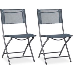 Klappstuhl Relaxdays 10020944, anthrazit