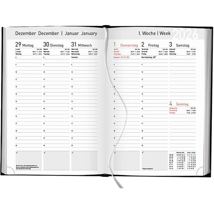 Herlitz Schreibtischkalender 2026 Transluzent - Wochenkalender Mit Register