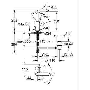 Produktbild für Waschtischarmatur GROHE Lineare L-Size, verchromt