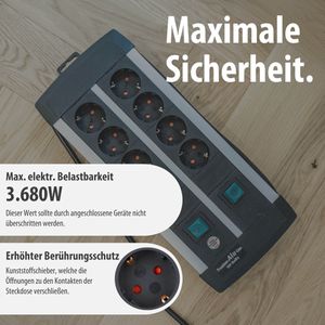 Produktbild für Steckdosenleiste Brennenstuhl Premium-Alu-Line, 3m