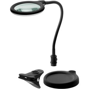 Produktbild für Lupenleuchte Goobay 2in1, schwarz, 100 mm Glaslinse, LED