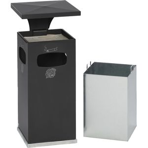 Produktbild für Aschenbecher VAR B32, 12142, anthrazit, Outdoor, mit Dach