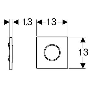 Produktbild für Betätigungsplatte Geberit Typ 10, aus Kunststoff, für Urinal