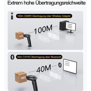 Produktbild für Barcode-Scanner Inateck Hyper 210_black, kabellos