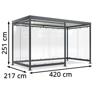 Produktbild für Personenunterstand WSM Köln K4 d/b, anthrazit, aus Metall