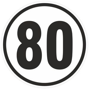 Fahrzeugkennzeichnung SafetyMarking Geschwindigkeitsschild 80