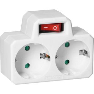 Steckdosenadapter Orno AE-13187(GS) weiß, mit Schalter