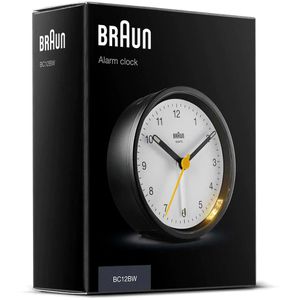 Produktbild für Wecker Braun BC12BW schwarz, weiß, analog