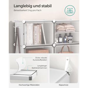 Produktbild für Schuhregal Songmics LPC034W01, aus Kunststoff