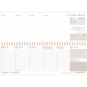 Produktbild für Tischkalender Häfft 11339-2, Soft Beige, Wochenkalender quer