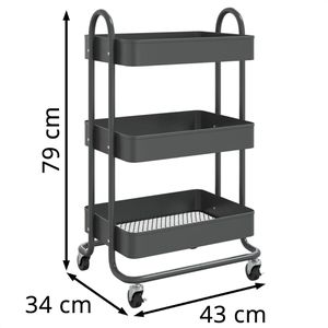 Produktbild für Küchenwagen vidaXL 335867, anthrazit