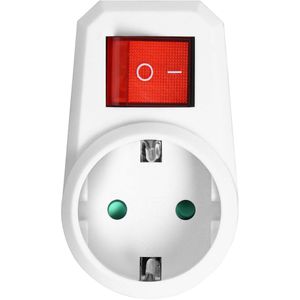 Produktbild für Steckdosenadapter Orno AE-13188, weiß, mit Schalter