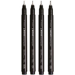 Produktbild für Fineliner Tombow Mono drawing pen Fine Set, schwarz
