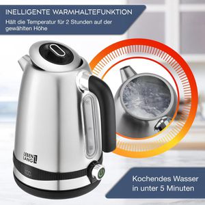 Produktbild für Wasserkocher LEBENLANG LBE2662, silber