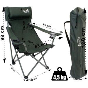 Produktbild für Campingstuhl Angel-Berger Luxus 180-00001, grün, bis 150 kg