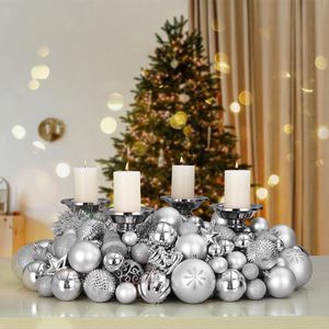 Produktbild für Weihnachtskugeln Deuba 103311, silber