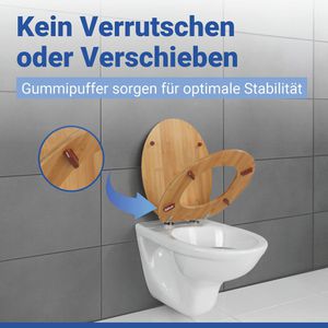 Produktbild für WC-Sitz Wenko Bambus 144726100, oval, aus Holz