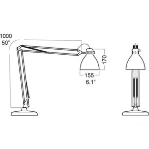 Produktbild für Schreibtischlampe Luxo L-1, weiß, LED, dimmbar