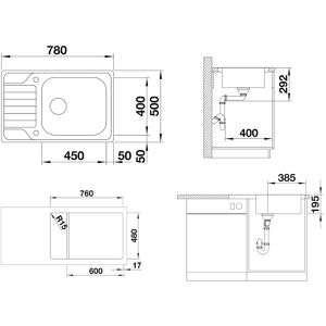Produktbild für Spülbecken BLANCO DINAS XL 6S Compact, Einzelbecken, Edelstahl