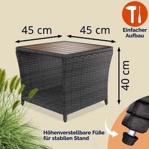 Produktbild für Beistelltisch CASARIA 109947, braun / grau, aus Holz / Metall