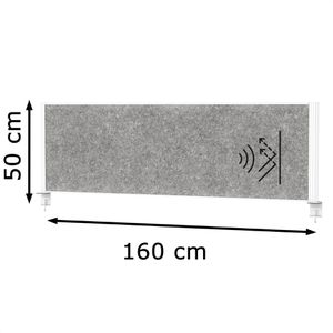 Produktbild für Tischtrennwand Maul connecto, grau / weiß