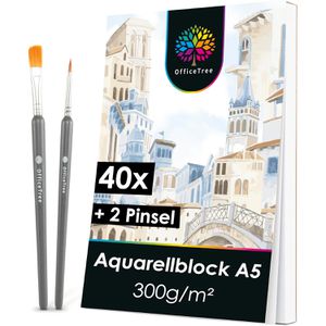 Produktbild für Aquarellpapier OfficeTree 4786, Block, A5