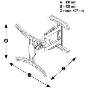 Produktbild für TV-Wandhalterung Hama 118619 Fullmotion, bis 25 kg