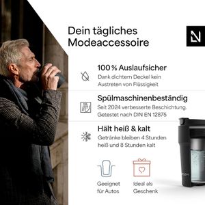 Produktbild für Thermobecher LARS-NYSØM Bevaegelse Carbon Black, schwarz