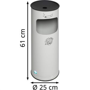 Produktbild für Aschenbecher VAR H61K, 3555, lichtgrau, für Outdoor