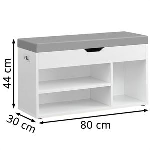 Produktbild für Schuhbank Vasagle LHS030W01, weiß, aus Holz